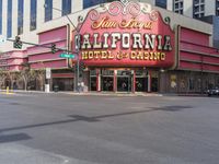 Cityscape of Downtown Las Vegas with Mixed-Use Buildings and Asphalt Roads