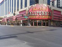 Cityscape of Downtown Las Vegas with Mixed-Use Buildings and Asphalt Roads