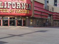 Cityscape of Downtown Las Vegas with Mixed-Use Buildings and Asphalt Roads