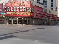 Cityscape of Downtown Las Vegas with Mixed-Use Buildings and Asphalt Roads