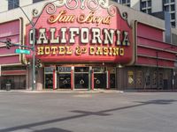 Cityscape of Downtown Las Vegas with Mixed-Use Buildings and Asphalt Roads