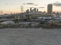 Downtown Los Angeles Skyline Along the River