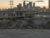 Downtown Los Angeles Skyline Along the River