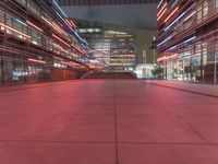 Aerial View: Downtown Metropolis Lit Up by Neon Lights