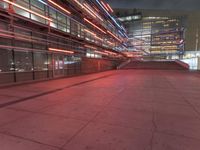 Aerial View: Downtown Metropolis Lit Up by Neon Lights