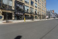 there is an image of the street outside the building or at least one is empty