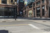 an intersection in the city with the sign indicating it is called coffee company on the sidewalk