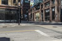 an intersection in the city with the sign indicating it is called coffee company on the sidewalk