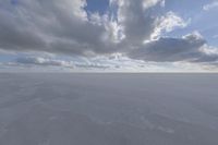 the sky with white clouds and a cloud is visible in the snow with snow patches