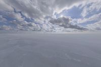 the sky with white clouds and a cloud is visible in the snow with snow patches