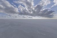 the sky with white clouds and a cloud is visible in the snow with snow patches