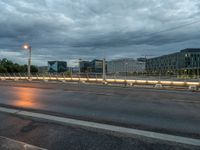 Dramatic Clouds over Berlin Financial District at Dawn