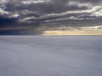 Dramatic Dawn Over Salt Surface in Utah