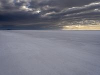 Dramatic Dawn Over Salt Surface in Utah