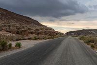 Dramatic Road Scenery with a Grey Sky