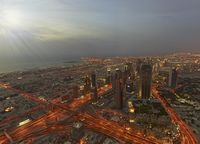 Dubai Skyline: A Dramatic Aerial View