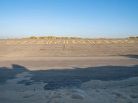 the airport has been set up on two sides for takeoff, but no one is on the runway