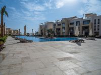 Egypt's Residential Area with Pool and Palm Trees