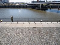 An Elevated Bridge Overlooking a Lake in Hamburg