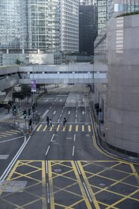 the street and traffic are on both sides of this street with no traffic passing by