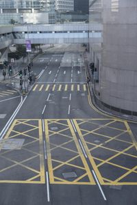 the street and traffic are on both sides of this street with no traffic passing by