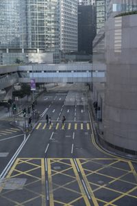 the street and traffic are on both sides of this street with no traffic passing by