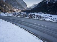 Elevated German Highway: Snow-Covered Mountain Ranges