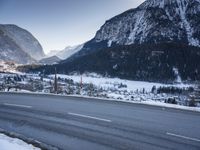 Elevated German Highway: Snow-Covered Mountain Ranges