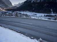 Elevated German Highway: Snow-Covered Mountain Ranges