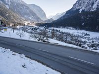 Elevated German Highway: Snow-Covered Mountain Ranges