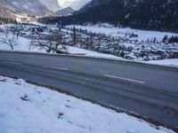 Elevated German Highway: Snow-Covered Mountain Ranges