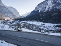 Elevated German Highway: Snow-Covered Mountain Ranges