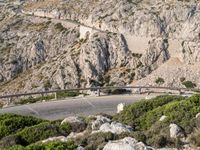 Elevated Road Along the Coastal Landscape in Mallorca, Spain