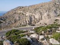 Elevated Road Along the Coastal Landscape in Mallorca, Spain