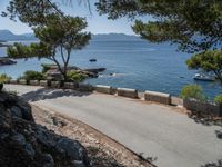 Elevated Road on Clear Day with Coastal Landscape in Mallorca, Spain