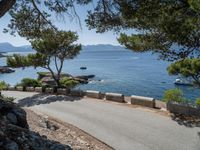 Elevated Road on Clear Day with Coastal Landscape in Mallorca, Spain