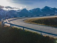 Elevated Road in Europe: Curving through a Mountain