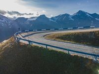 Elevated Road in Europe: Curving through a Mountain