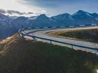 Elevated Road in Europe: Curving through a Mountain