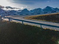 Elevated Road in Europe: Curving through a Mountain