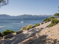 Elevated Road in Mallorca: Overlooking the Ocean Landscape