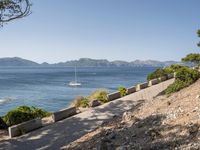 Elevated Road in Mallorca: Overlooking the Ocean Landscape