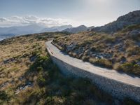 Elevated Road in Mallorca, Spain: Overlooking the Coastal Landscape