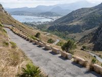 Elevated Road in the Mountain Valley of Mallorca