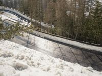 Elevated Road with Reflection on Wet Pavement