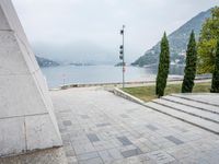 Elevated View of Lake and Mountains in Italy