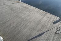 Elevated Wood Boardwalk on the Coastal Harbor in Milwaukee, Wisconsin