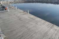 Elevated Wood Boardwalk on the Coastal Harbor in Milwaukee, Wisconsin