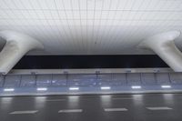 an empty airport has been completely cleaned and empty from people's shadows to the terminal