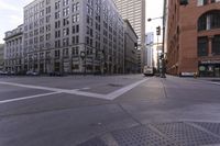 the empty street is very quiet during the day in the citys most financial district